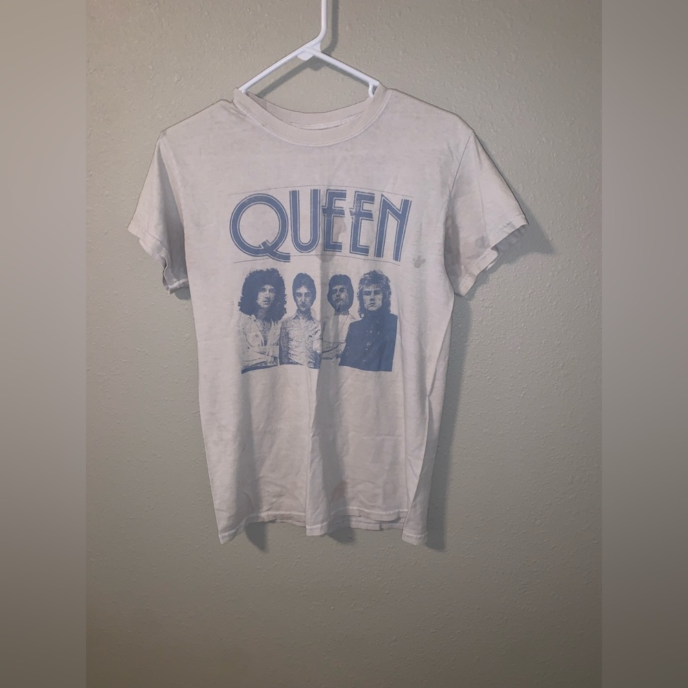 Queen Official Merch Tshirt, Size Small, White, 100% Cotton, Stain On Front